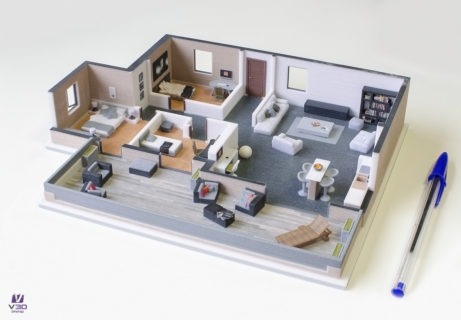La maquette imprimée en 3D, un complément idéal au plan papier pour commercialiser des programmes immobilier VEFA